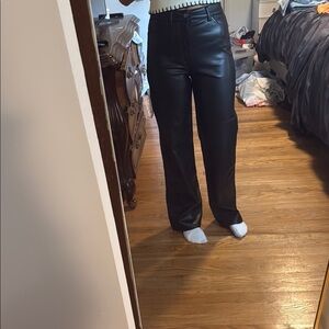 Garage Black Leather Pants